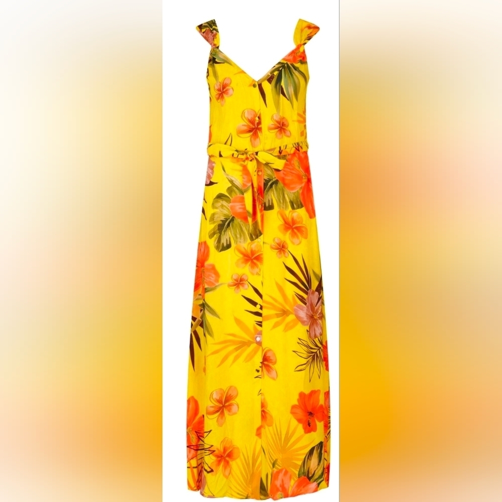 Desigual Corcega Maxi Floral Tropical Button up dress M